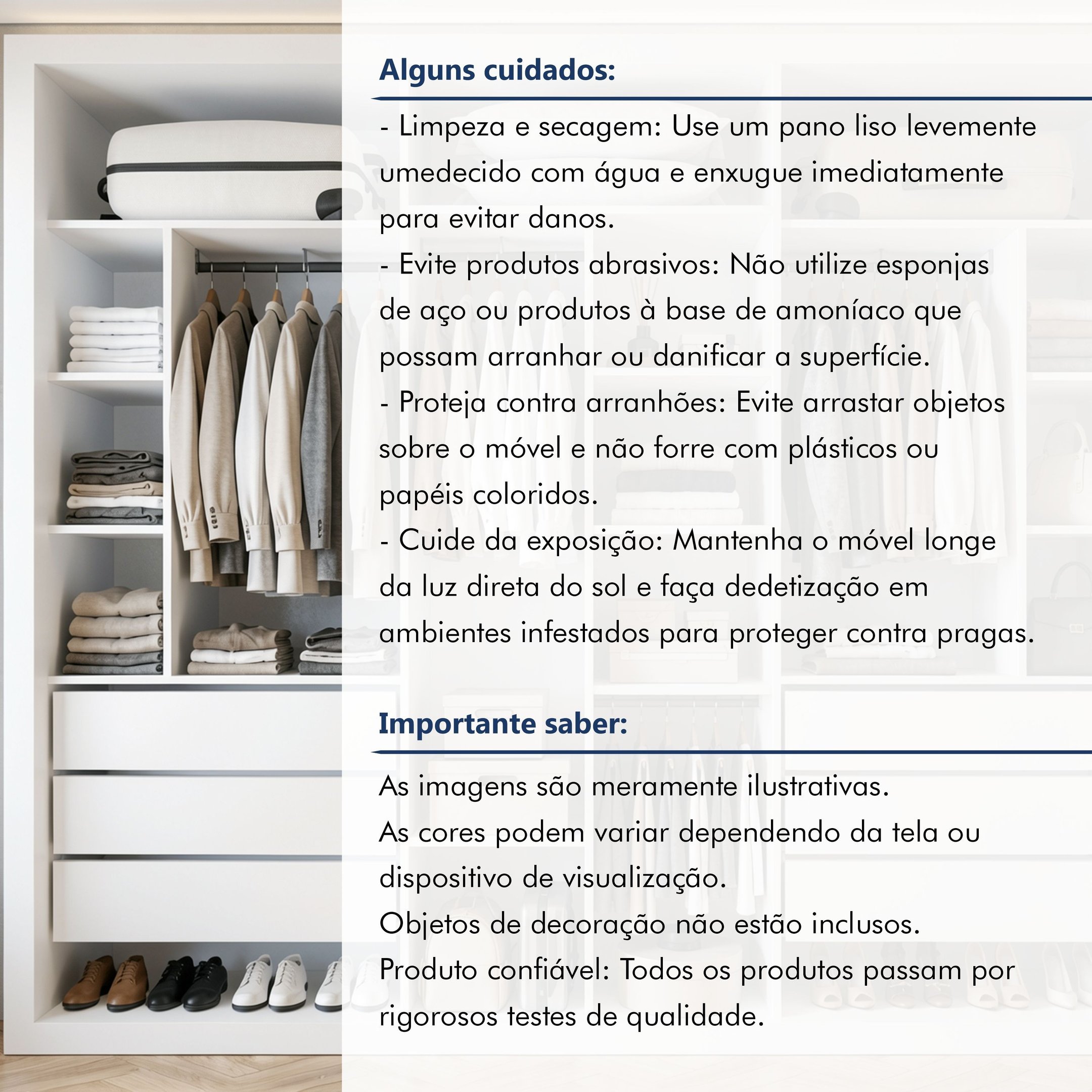 Módulo Closet Casal sem Portas 6 Gavetas Itália Yescasa Branco