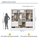 Ver imagem 4 de Módulo Closet Casal sem Portas 6 Gavetas Itália Yescasa Branco