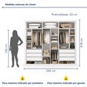 Ver imagem 4 de Módulo Closet Casal sem Portas 6 Gavetas Itália Yescasa