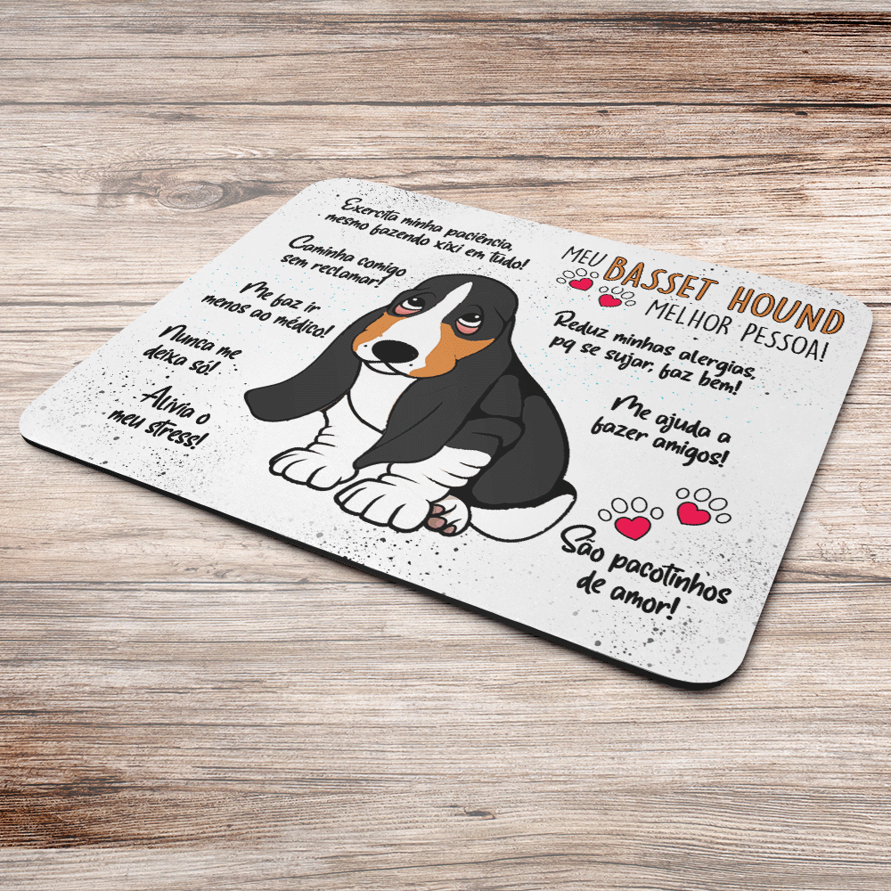 Mouse Pad Dog - Meu Basset Hound, Melhor Pessoa! M2 - 2