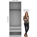 Ver imagem 5 de Guarda Roupa Modulado 2 Portas 2 Gavetas Requinte 100% MDF Branco/Line
