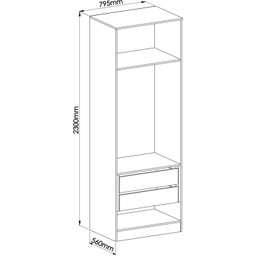 Guarda Roupa Modulado 2 Portas 2 Gavetas Requinte  - 4
