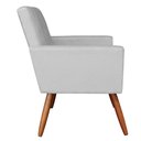 Ver imagem 3 de Poltrona Nina Veludo Cinza Pés Palito Castanho - Slk Decor