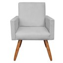 Ver imagem 2 de Poltrona Nina Veludo Cinza Pés Palito Castanho - Slk Decor