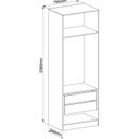 Ver imagem 3 de Guarda Roupa Modulado 2 Portas 2 Gavetas Requinte 100% MDF Cinza/Duna Line