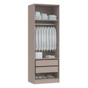 Ver imagem 4 de Guarda Roupa Modulado 2 Portas 2 Gavetas Requinte 100% MDF Cinza/Duna Line/Macadâmia