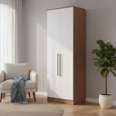 Ver imagem 1 de Guarda Roupa Modulado 2 Portas 2 Gavetas Requinte 100% MDF Marrom/Macadâmia/Branco Line