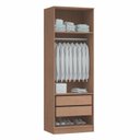 Ver imagem 4 de Guarda Roupa Modulado 2 Portas 2 Gavetas Requinte 100% MDF Marrom/Macadâmia/Duna Line