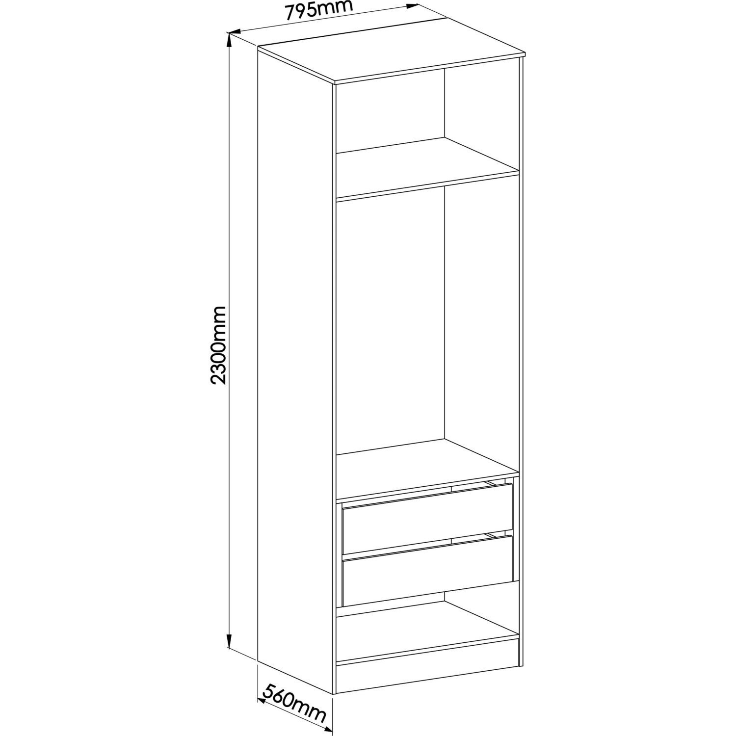 Guarda Roupa Modulado 2 Portas 2 Gavetas Requinte  - 4