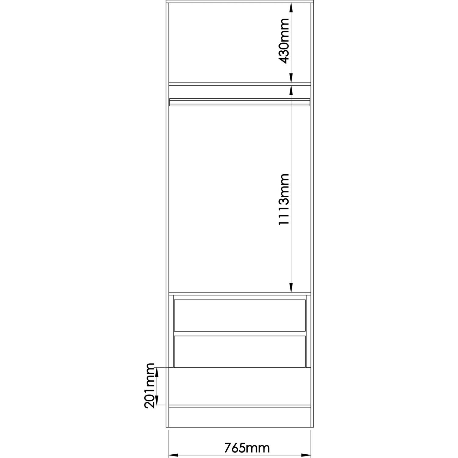 Guarda Roupa Modulado 2 Portas 2 Gavetas Requinte  - 5