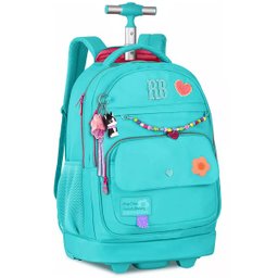Mochila Escolar de Rodinhas Rebecca Bonbon Miçanga Rb24592 Verde - 1