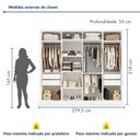 Ver imagem 3 de Closet Casal sem Portas 4 Gavetas Florença Yescasa Branco