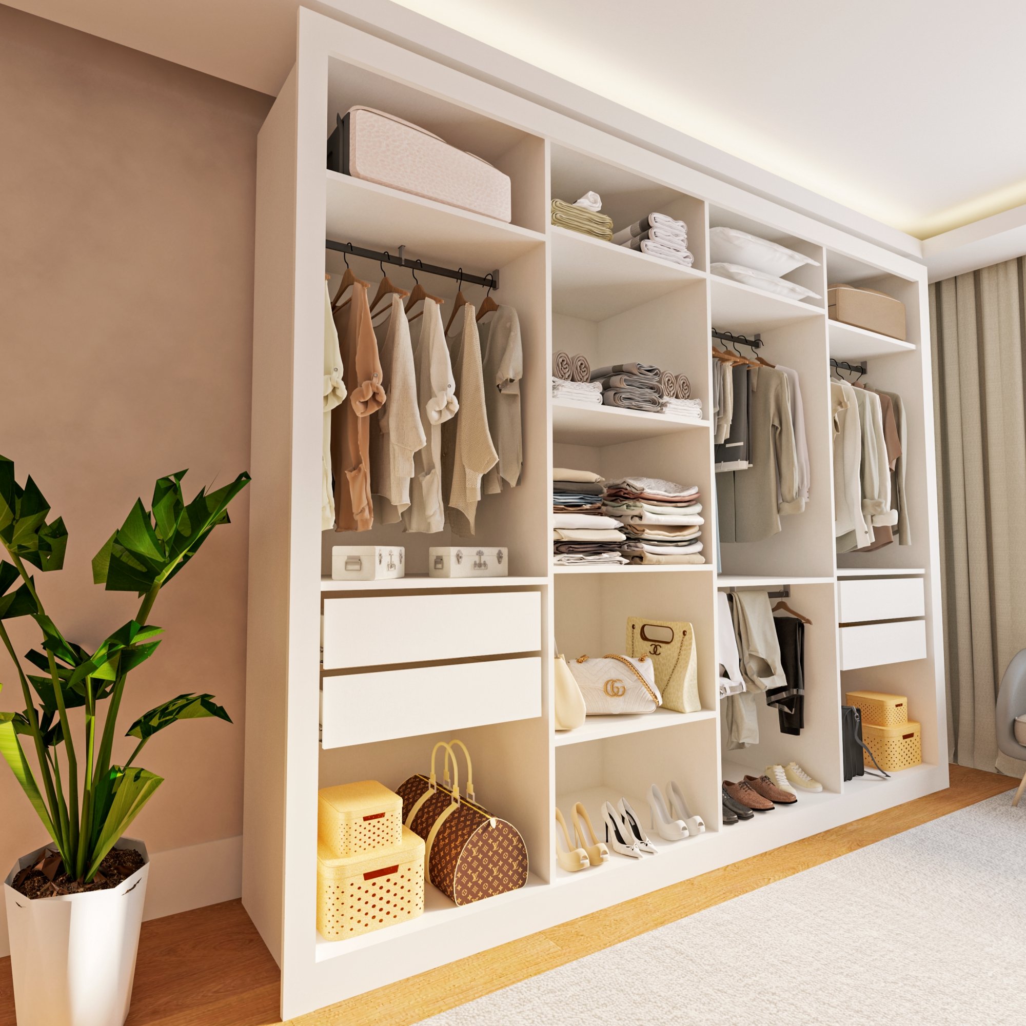 Closet Casal sem Portas 4 Gavetas Florença Yescasa | MadeiraMadeira