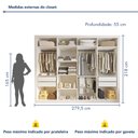 Ver mais imagens de Closet Casal sem Portas 4 Gavetas Florença 