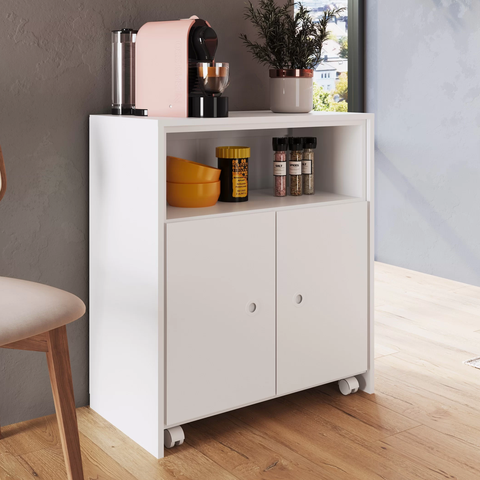 Balcao Organizador Multiuso Com Mesa Removivel E Rodizios Funcionale 