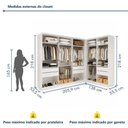 Ver imagem 4 de Conjunto Closet Casal sem Portas 2 Módulos 6 Gavetas França Yescasa Branco