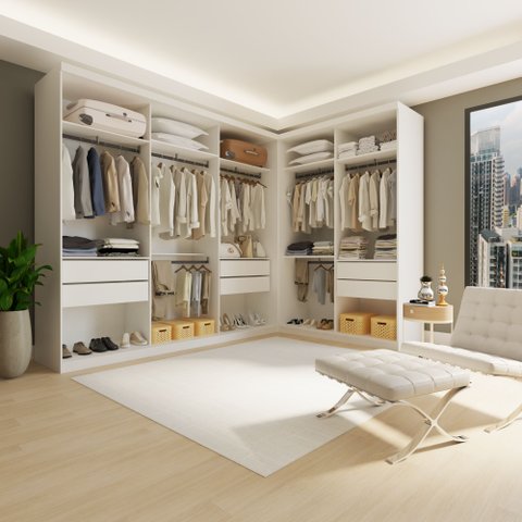 Conjunto Closet Casal sem Portas 2 Módulos 6 Gavetas França Yescasa