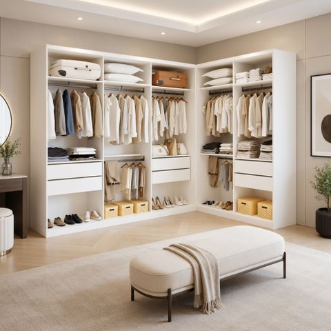 Conjunto Closet Casal sem Portas 2 Módulos 6 Gavetas França Yescasa