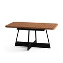Ver imagem 1 de Mesa para Cozinha Átria Retangular 1592 Aço C/tampo Madeirado 160x90cm Nogal/preto/preto - Carraro