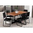 Ver mais imagens de Mesa para Cozinha Átria Retangular 1592 Aço C/tampo Madeirado 160x90cm Nogal/preto/preto - Carraro