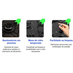 Kit Balcão Cooktop Itatiaia com 1 Porta e Fogão Cooktop 4 Bocas - 6