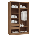 Ver imagem 3 de Guarda Roupa Modulado 2 Portas de Correr 2 Gavetas Requinte 100% MDF Marrom/Macadâmia/Duna Line