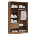 Ver imagem 4 de Guarda Roupa Modulado 2 Portas de Correr 2 Gavetas Requinte 100% MDF Marrom/Macadâmia/Duna Line