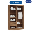 Ver imagem 6 de Guarda Roupa Modulado 2 Portas de Correr 2 Gavetas Requinte 100% MDF Marrom/Macadâmia/Duna Line