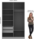 Ver imagem 5 de Guarda Roupa Modulado 2 Portas de Correr 2 Gavetas Requinte 100% MDF Marrom/Macadâmia/Duna Line