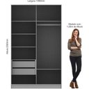 Ver mais imagens de Guarda Roupa Modulado 2 Portas de Correr 2 Gavetas Requinte 100% MDF Marrom/Macadâmia/Branco Line