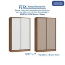 Ver imagem 2 de Guarda Roupa Modulado 2 Portas de Correr 2 Gavetas Requinte 100% MDF Marrom/Macadâmia/Branco Line