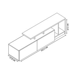 Rack Bancada para Tv 50 Pol 2 Portas B91 Montana Branco Novam - 4