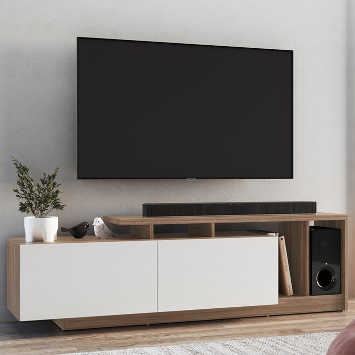 Rack Bancada para Tv 50 Pol 2 Portas B91 Montana Branco Novam - 2