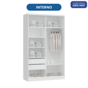 Ver imagem 6 de Guarda Roupa Modulado 2 Portas de Correr 2 Gavetas Requinte 100% MDF Branco/Line