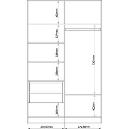 Guarda Roupa Modulado 2 Portas de Correr 2 Gavetas Requinte - 4