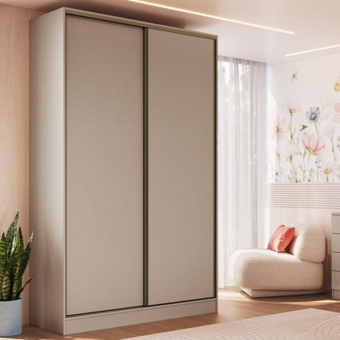 Guarda Roupa Modulado 2 Portas de Correr 2 Gavetas Requinte 100% MDF Duna