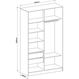 Guarda Roupa Modulado 2 Portas de Correr 2 Gavetas Requinte - 3