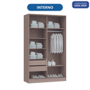 Ver imagem 7 de Guarda Roupa Modulado 2 Portas de Correr 2 Gavetas Requinte 100% MDF Duna/Macadâmia