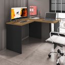 Ver imagem 1 de Mesa para Escritório em L Gávea 127cm Espresso Móveis Preto Black E Freijó