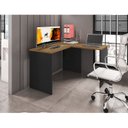 Ver imagem 4 de Mesa para Escritório em L Gávea 127cm Espresso Móveis Preto Black E Freijó