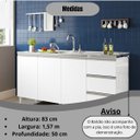 Ver imagem 4 de Balcão Salvador 1,60 Mt 3 Gavetas 3 Portas 100% MDF Branco