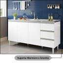 Ver imagem 6 de Balcão Salvador 1,60 Mt 3 Gavetas 3 Portas 100% MDF Branco