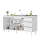 Ver imagem 2 de Balcão Salvador 1,60 Mt 3 Gavetas 3 Portas 100% MDF Branco