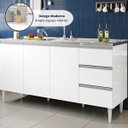 Ver imagem 7 de Balcão Salvador 1,60 Mt 3 Gavetas 3 Portas 100% MDF Branco