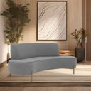 Ver imagem 2 de Sofá Orgânico 02 Lugares 150cm Argos Pés Ouro Fosco Linho Cinza - Nexta Casa