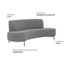 Ver imagem 3 de Sofá Orgânico 02 Lugares 150cm Argos Pés Ouro Fosco Linho Cinza - Nexta Casa