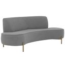 Ver imagem 1 de Sofá Orgânico 02 Lugares 150cm Argos Pés Ouro Fosco Linho Cinza - Nexta Casa
