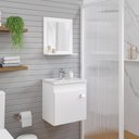 Ver imagem 2 de Gabinete de Banheiro com Cuba e Espelheira Iris 45cm Branco - Mgm