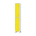 Ver imagem 1 de Armário Roupeiro de Aço para Vestiário 2 Portas Locker Amarelo com Chave