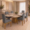 Ver imagem 3 de Kit 10 Cadeiras Blend Pés Madeira Maciça Conjunto Sala de Jantar Sofisticado Premium - Cinza Escuro